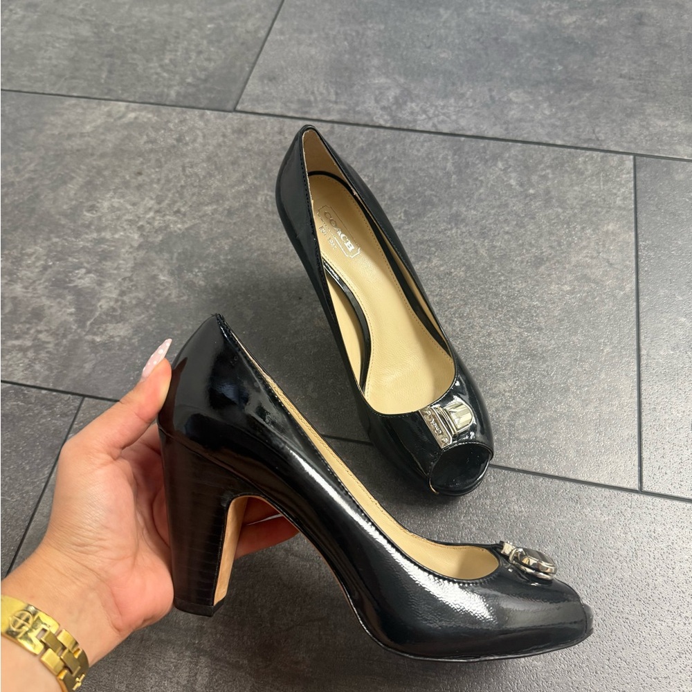 LIKE NEW Elegant Black Coach Heels